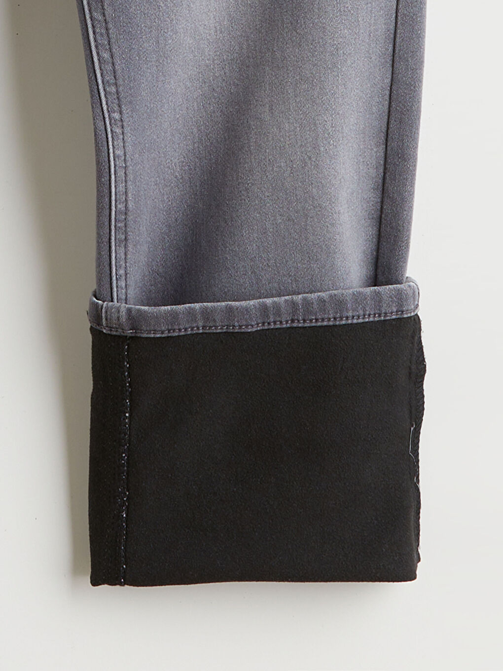Gri 750 Slim Fit İçi Polarlı Kışlık Erkek Jean Pantolon-6