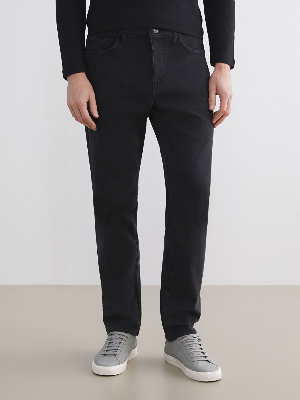 Antrasit 779 Regular Fit İçi Polarlı Kışlık Erkek Jean Pantolon-1