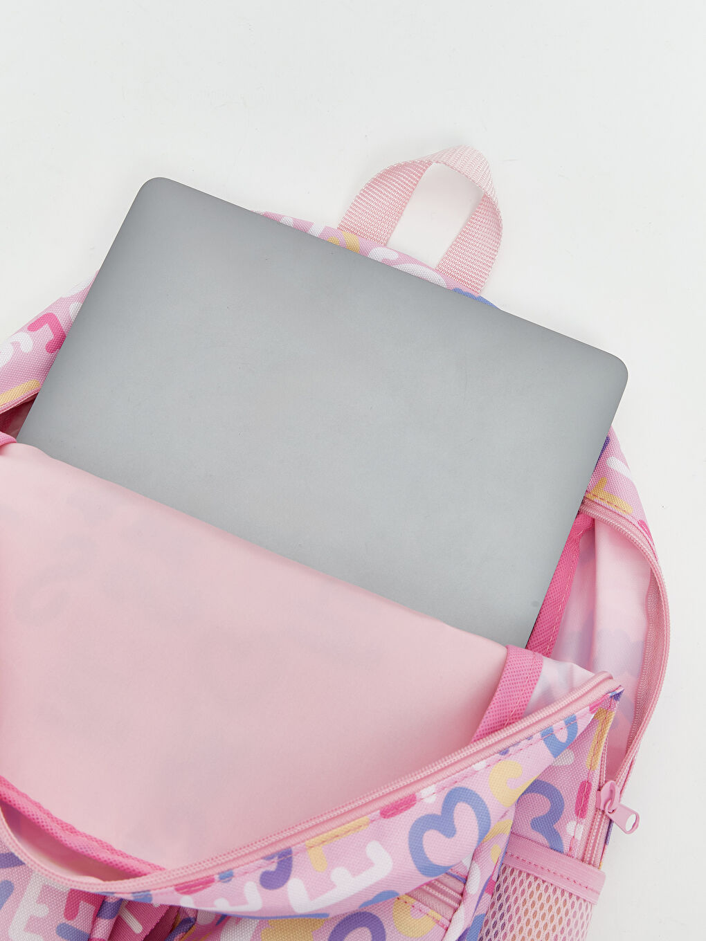 Pembe Laptop Bölmeli Kız Çocuk Okul Çantası-3
