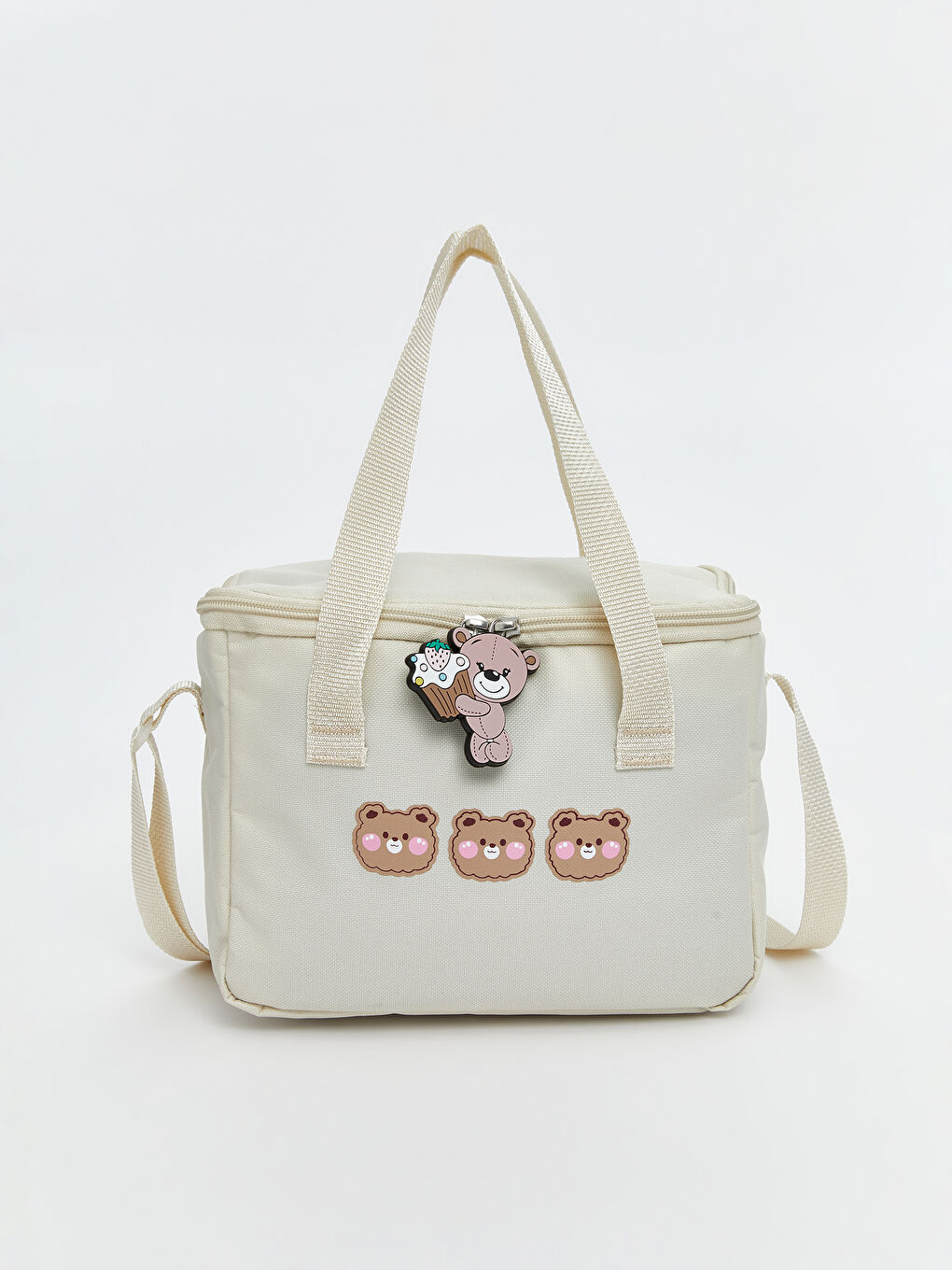 Ekru Fermuarlı Termal Çanta