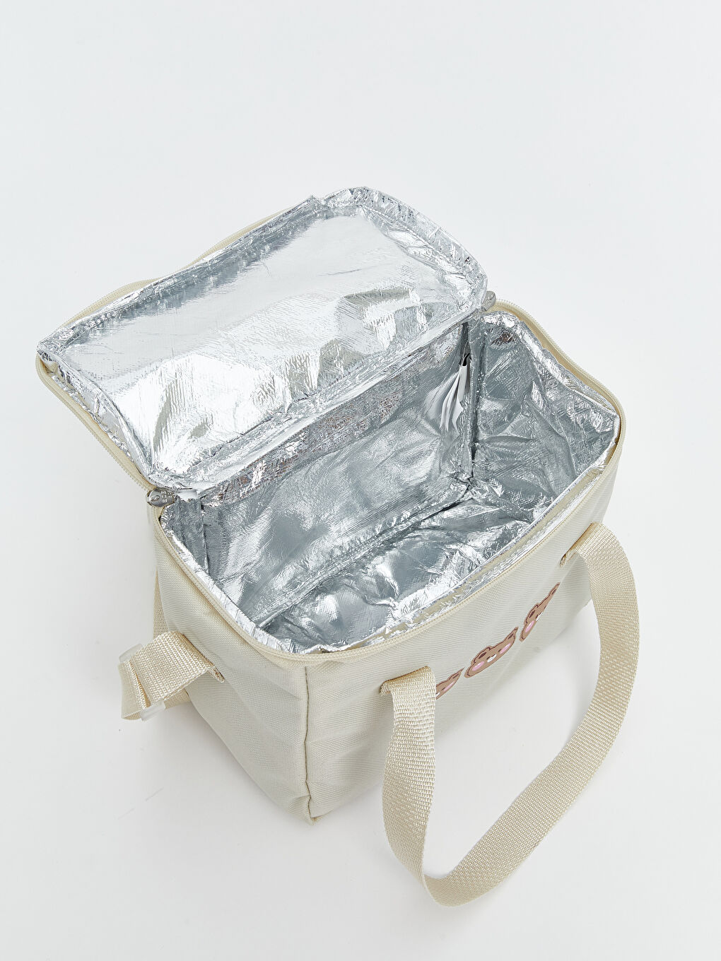 Ekru Fermuarlı Termal Çanta-3