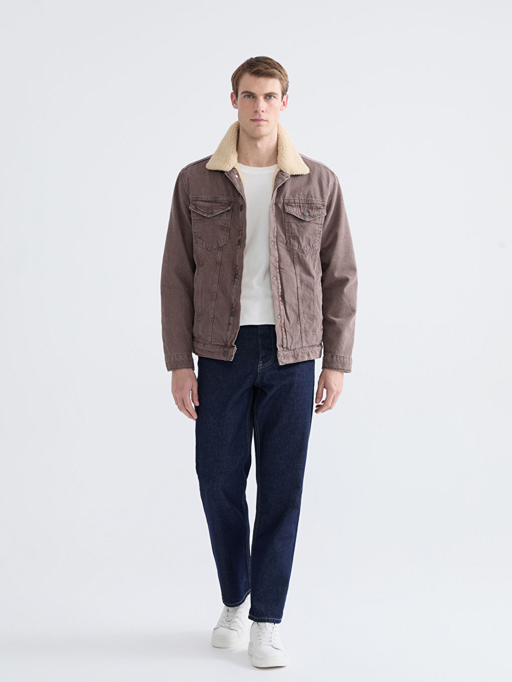 Kahverengi İçi Kürklü Erkek Jean Mont-1