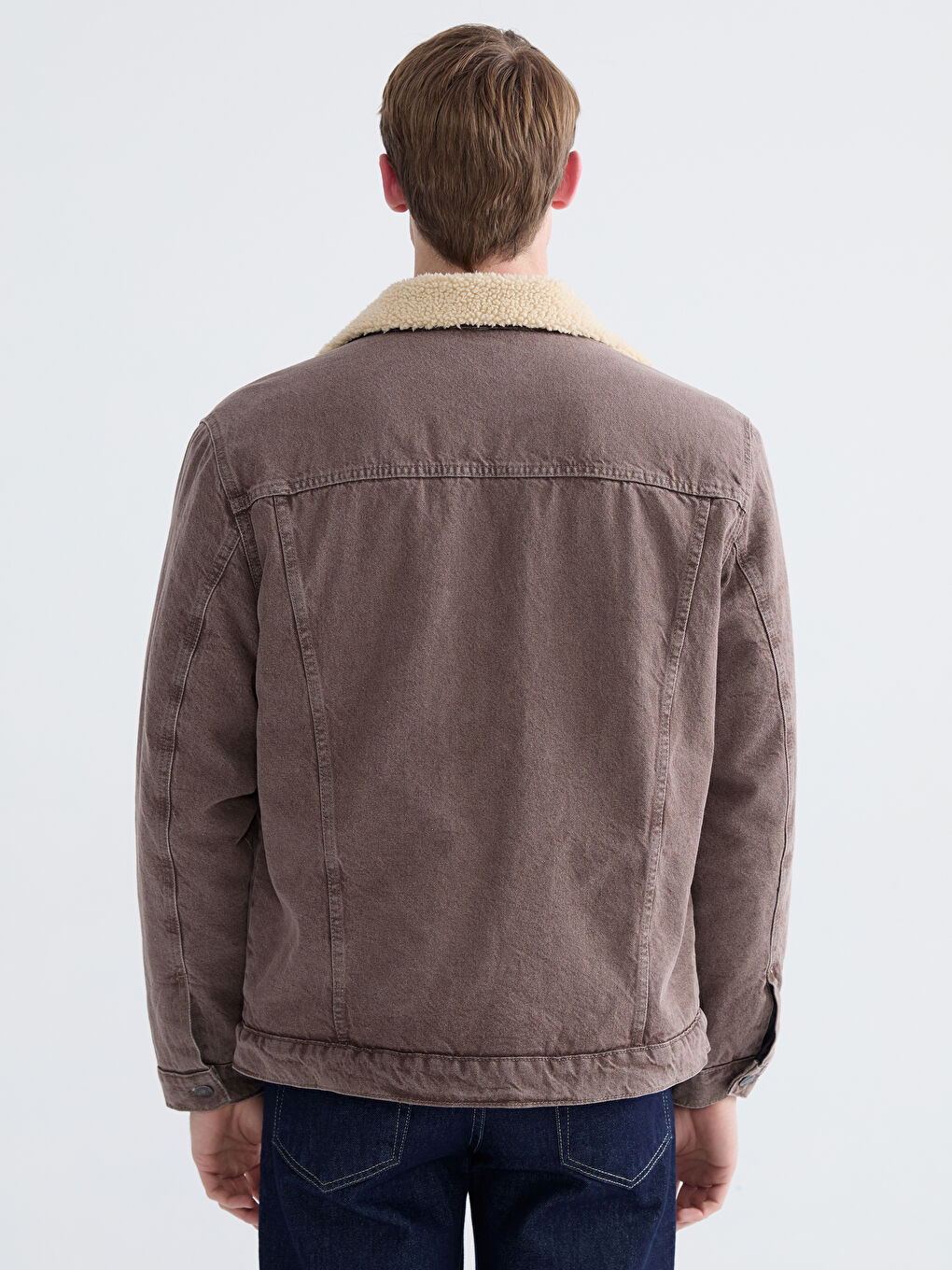 Kahverengi İçi Kürklü Erkek Jean Mont-4