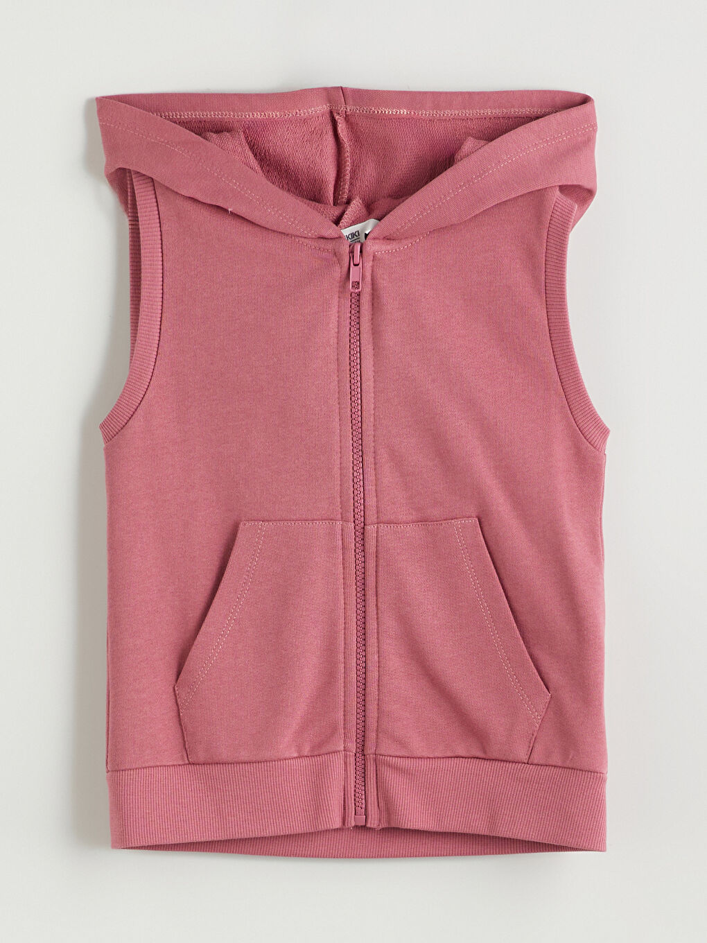 Pembe Kapüşonlu Kız Çocuk Yelek