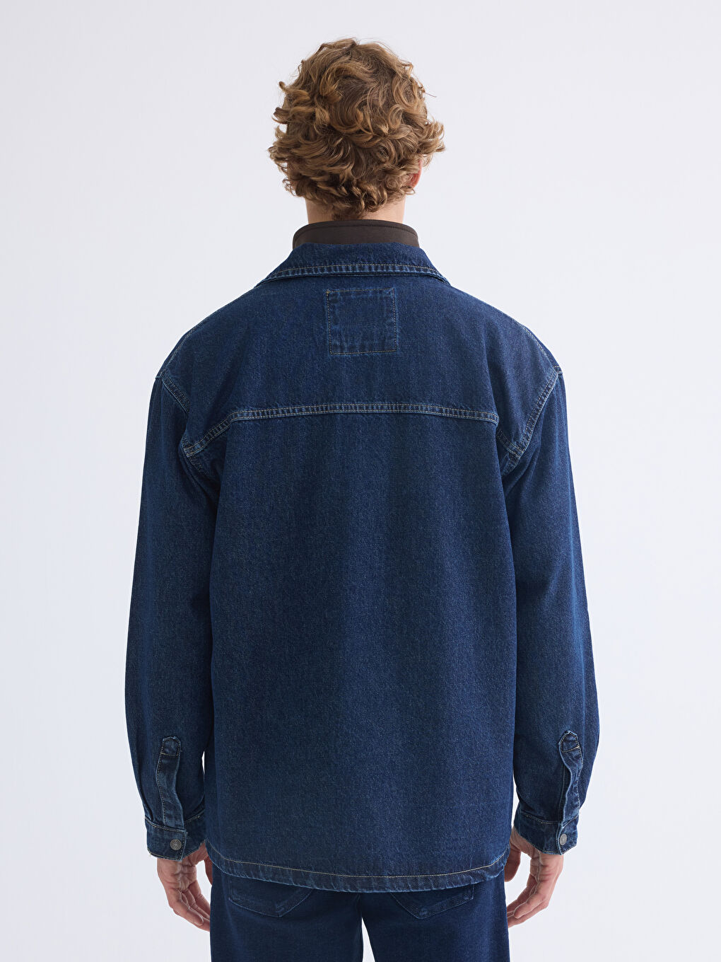 İndigo Rahat Kalıp Erkek Jean Ceket-4