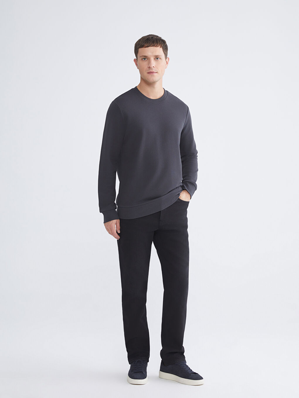 Siyah 779 Regular Fit İçi Polarlı Kışlık Erkek Jean Pantolon