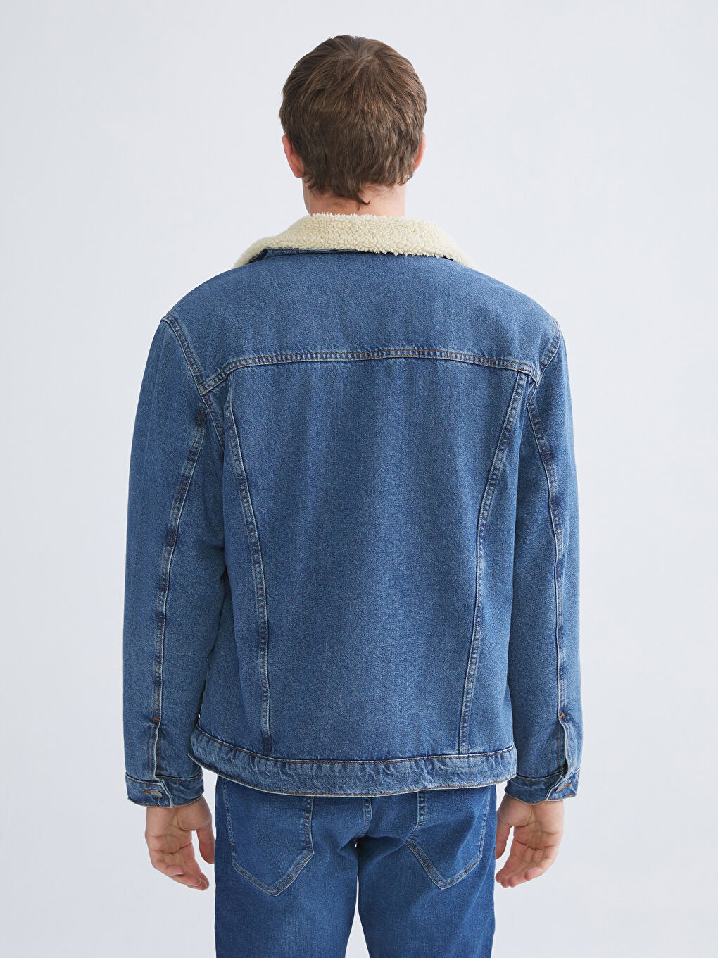 İndigo Standart Kalıp Erkek Jean Ceket-4