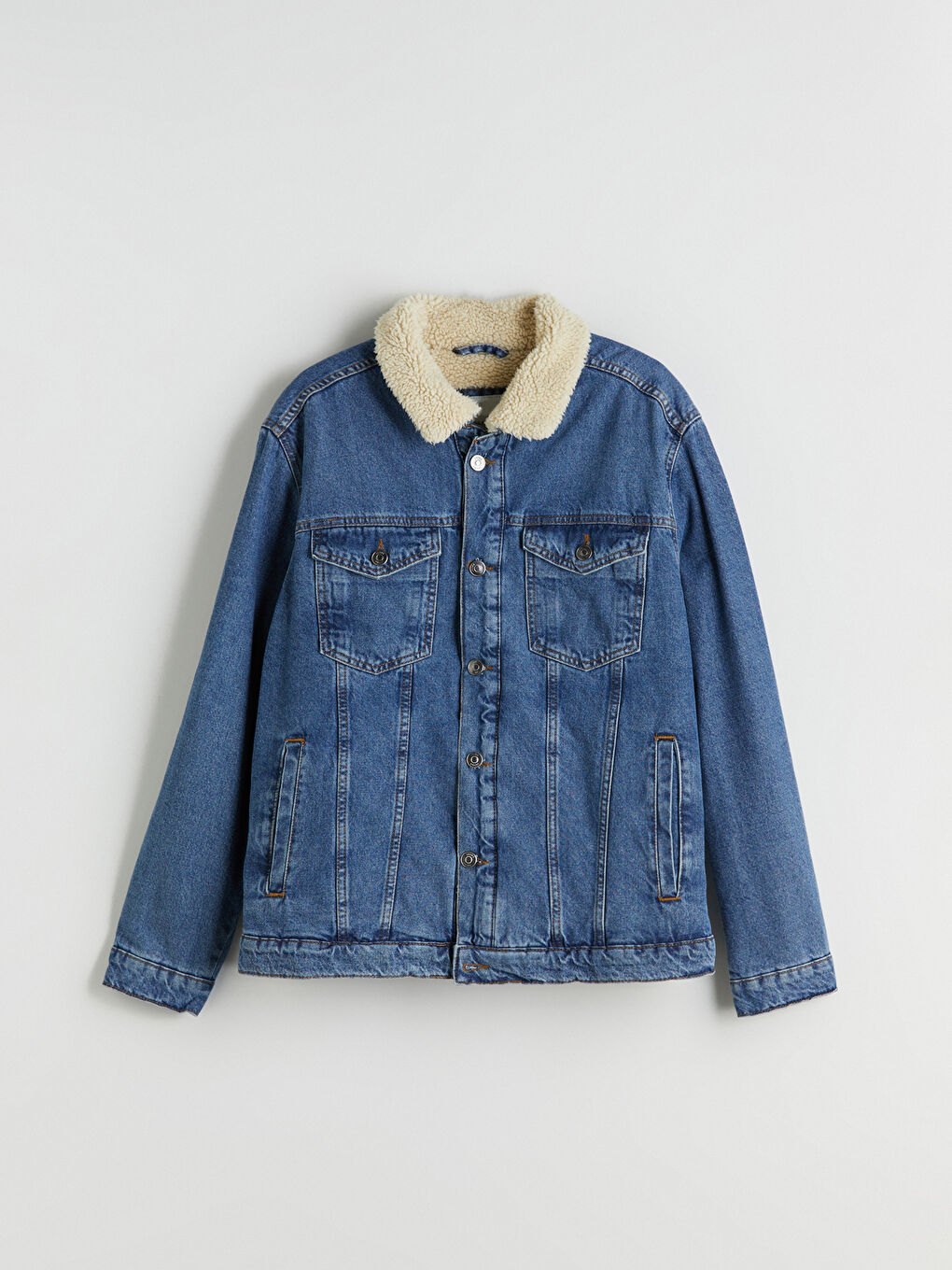 İndigo Standart Kalıp Erkek Jean Ceket-5