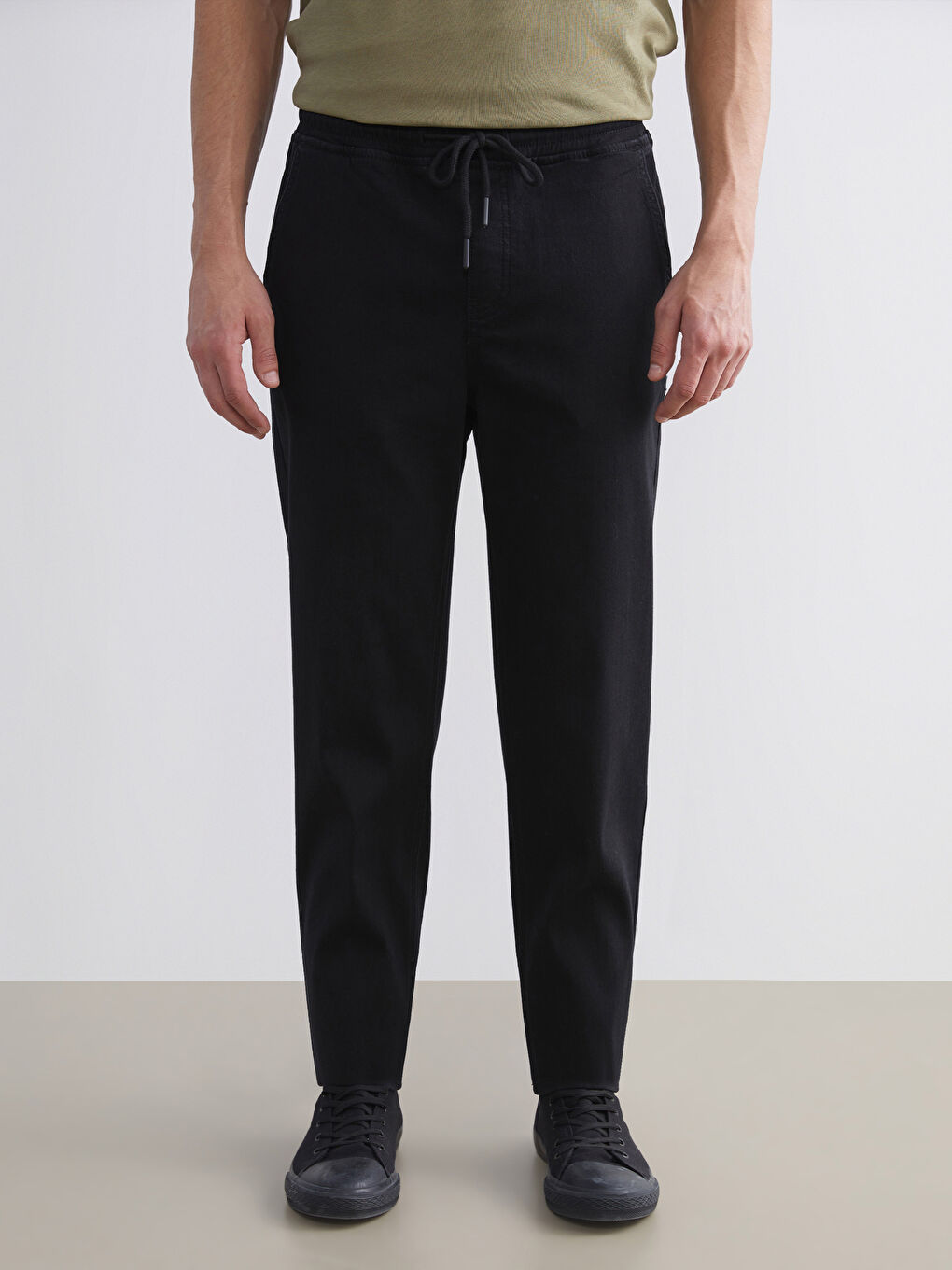 Siyah 700 Straight Fit İçi Polarlı Kışlık Erkek Jean Pantolon-1