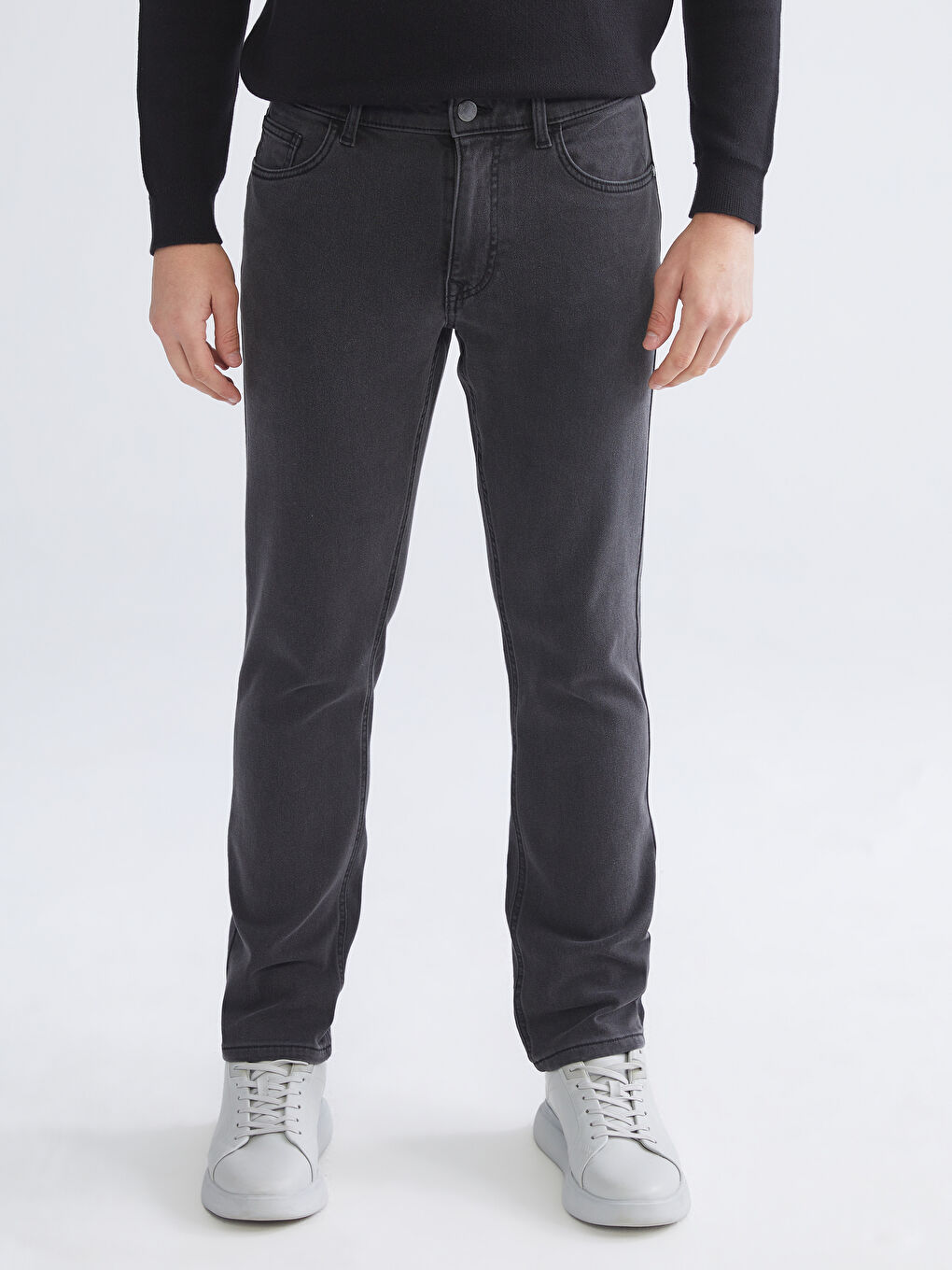 Antrasit 779 Regular Fit İçi Polarlı Kışlık Erkek Jean Pantolon-1