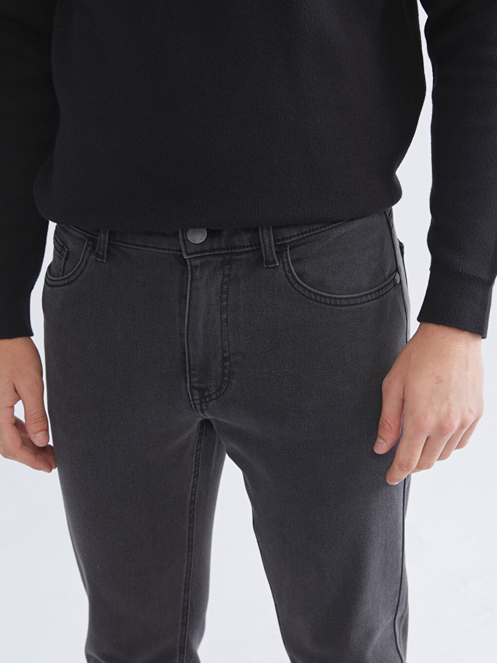 Antrasit 779 Regular Fit İçi Polarlı Kışlık Erkek Jean Pantolon-2