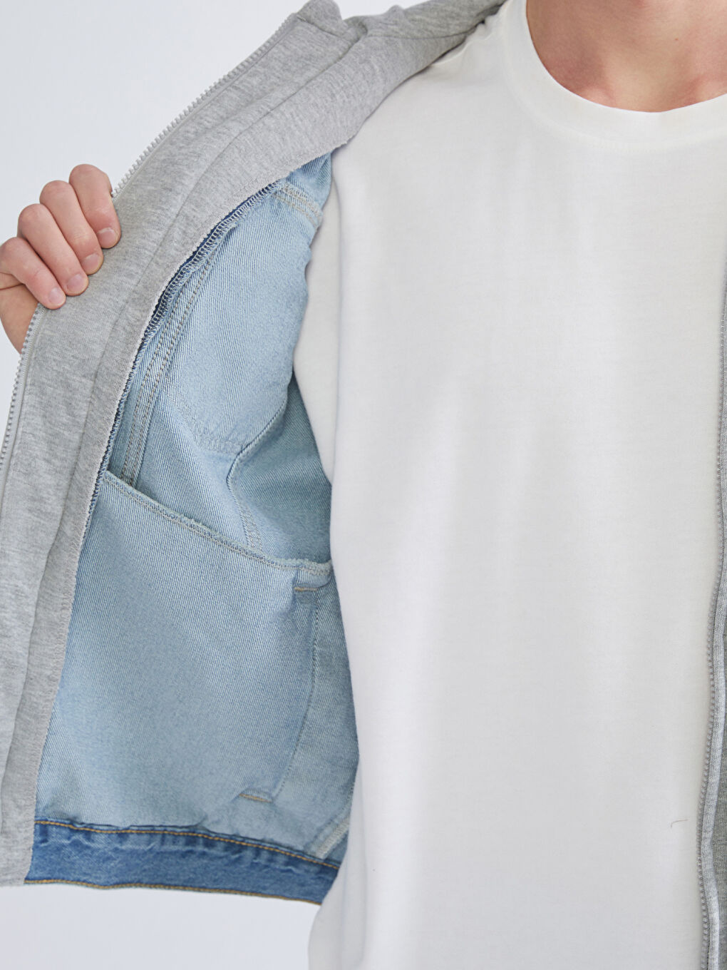 İndigo Standart Kalıp Erkek Jean Ceket-3