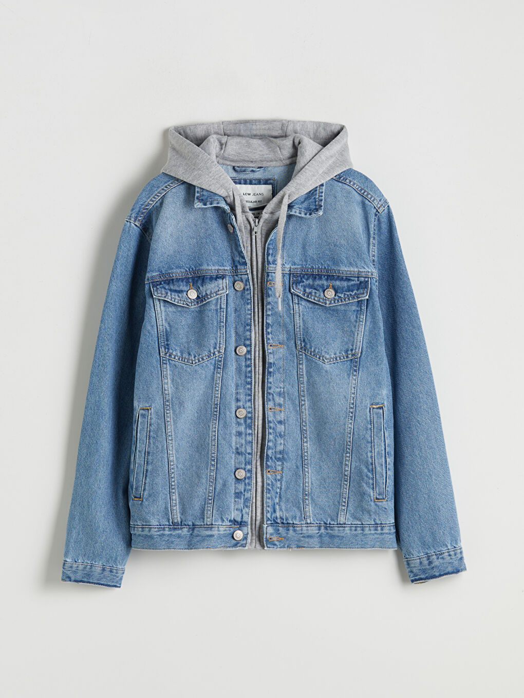 İndigo Standart Kalıp Erkek Jean Ceket-5