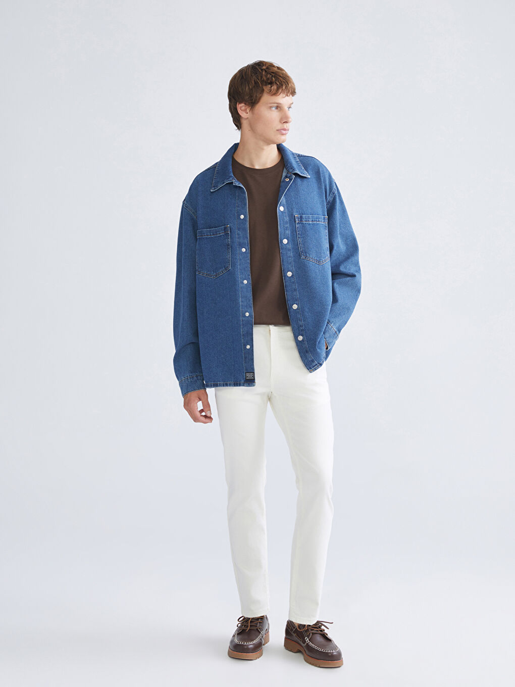 LCW Jeans Relaxed Fit Long Sleeve Men's Denim Shirt -W5G165Z8-309