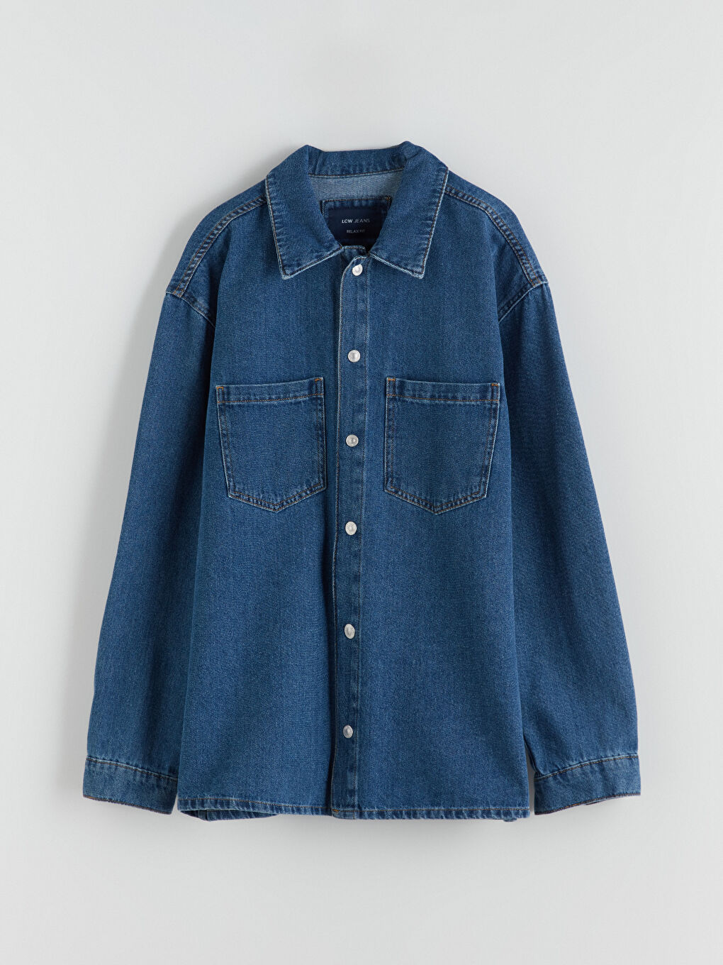 LCW Jeans Relaxed Fit Long Sleeve Men's Denim Shirt -W5G165Z8-309