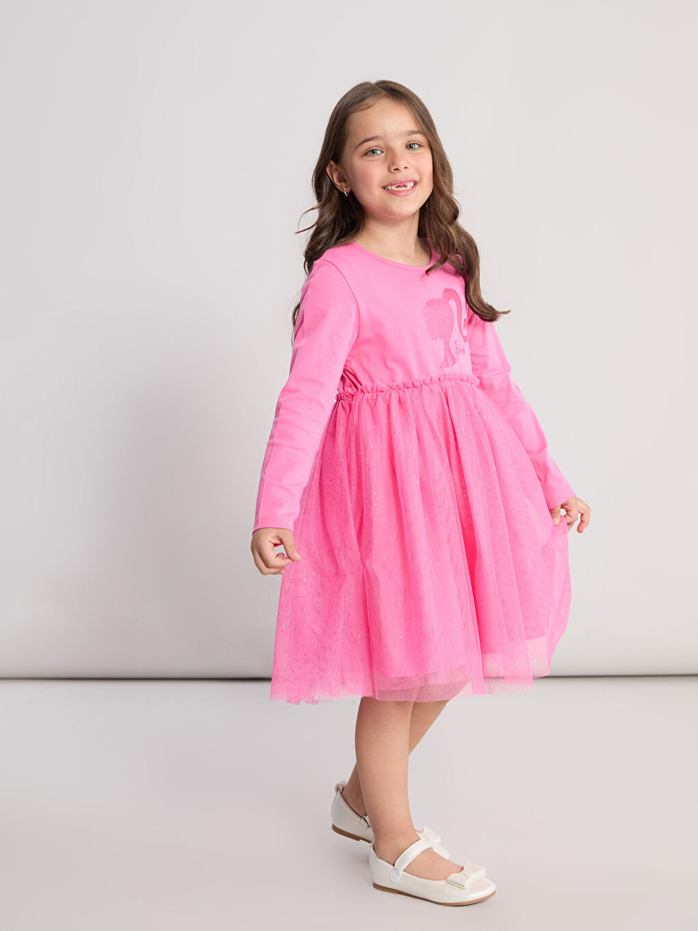Barbie Printed Girls' Tutu Dress-1