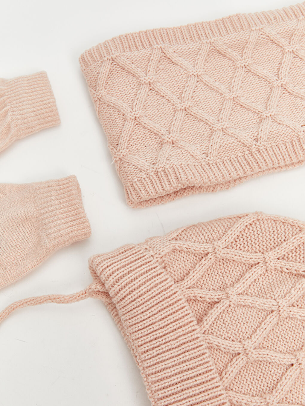 Pom-Pom Baby Girls' Scarf, Beanie, and Glove Set-1