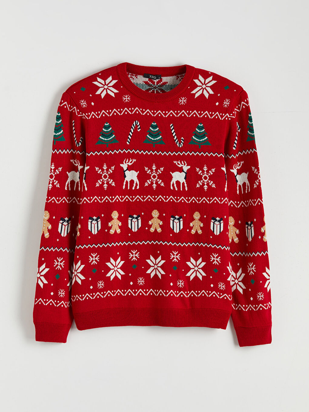 Crew Neck New Year Themed Men's Knit Sweater-4