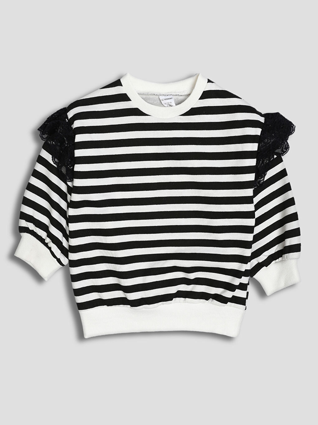 Crew Neck Striped Girls' Sweatshirt