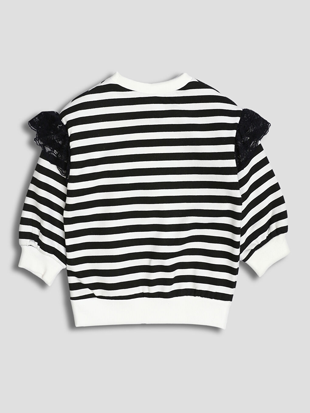 Crew Neck Striped Girls' Sweatshirt-1