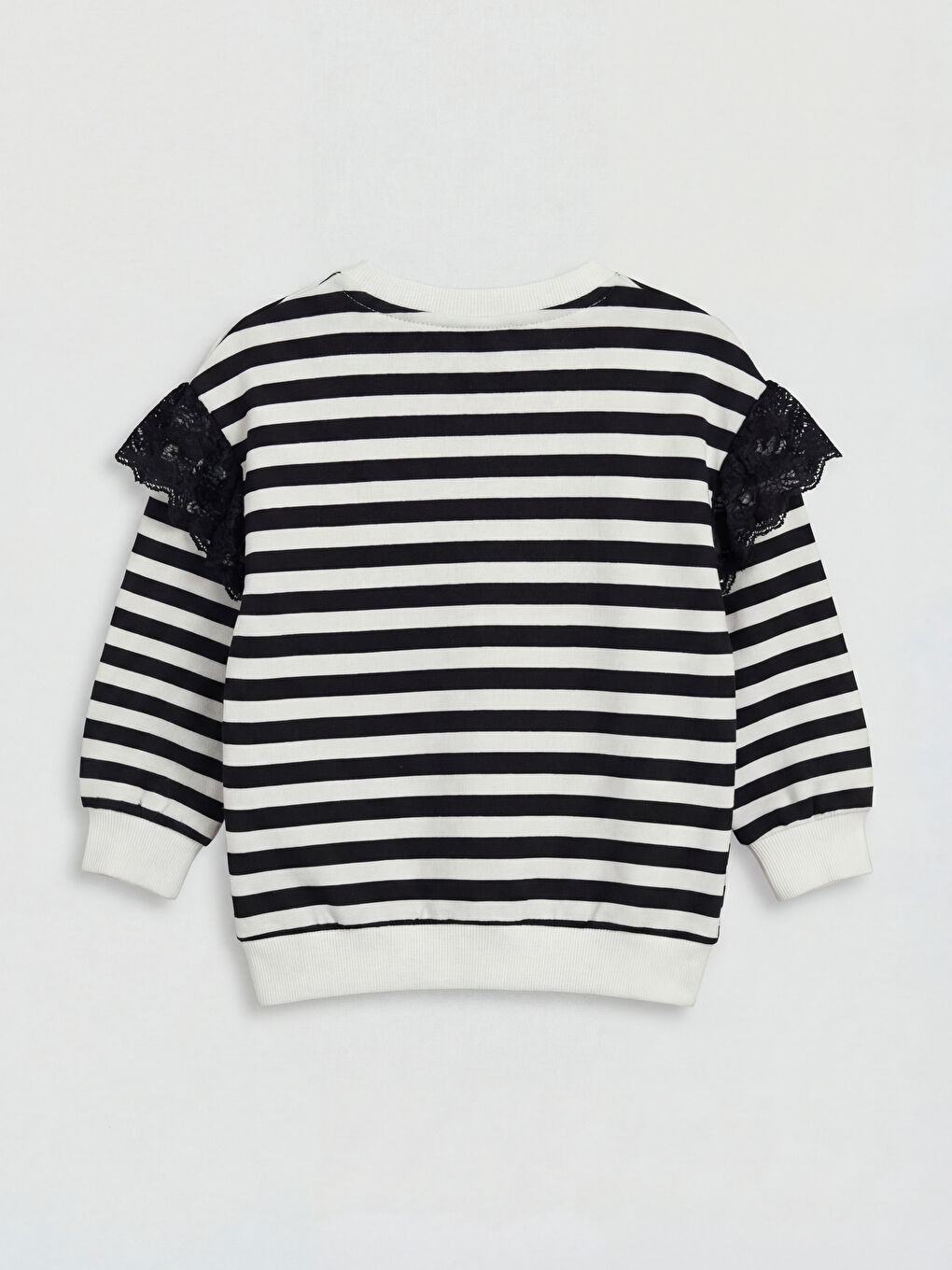 Crew Neck Striped Girls' Sweatshirt-1