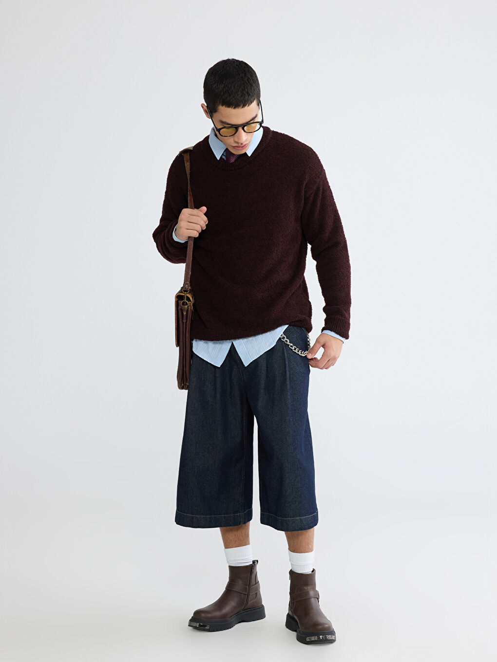 Men's Textured Crewneck Sweater-1