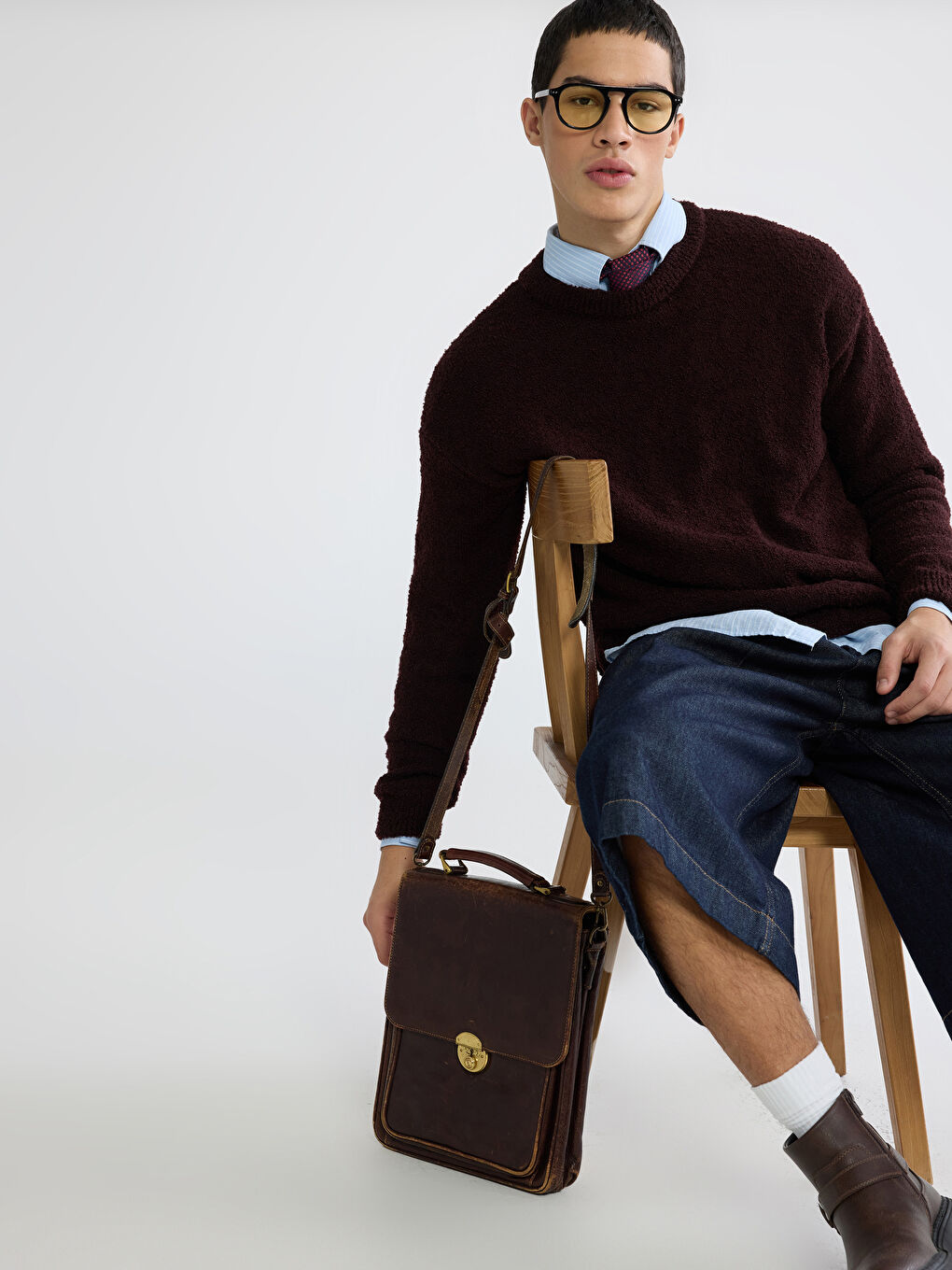 Men's Textured Crewneck Sweater