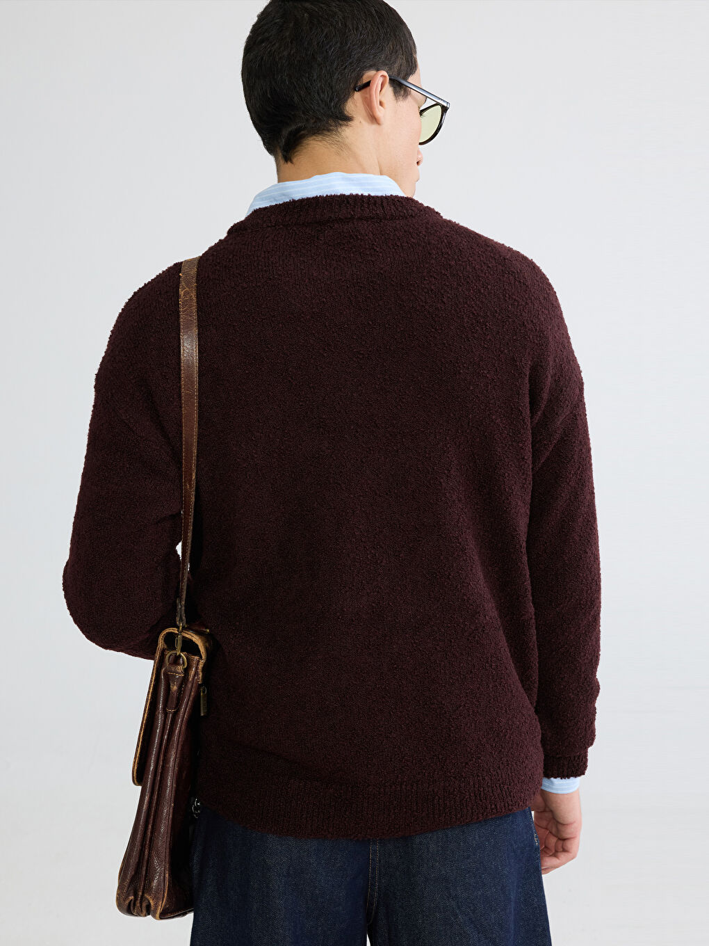 Men's Textured Crewneck Sweater-3