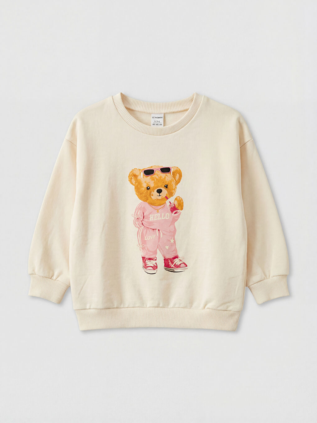 Set de trening gros pentru fete, din două piese, cu imprimeu ursuleț.-1