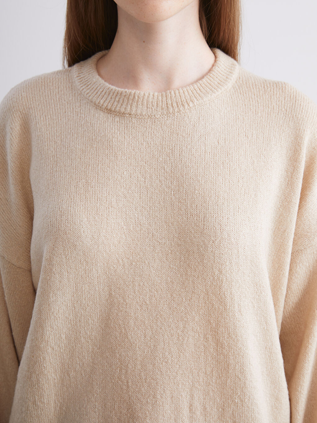 سترة تريكو واسعة بياقة دائرية للسيدات-2