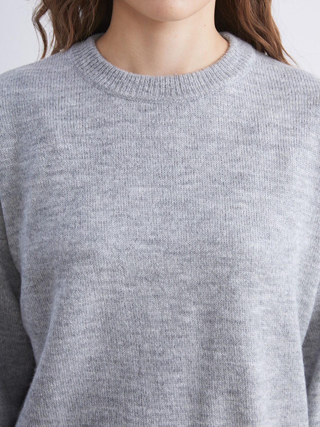 Pull-over en Tricot Oversize pour Femmes à Col Rond-2