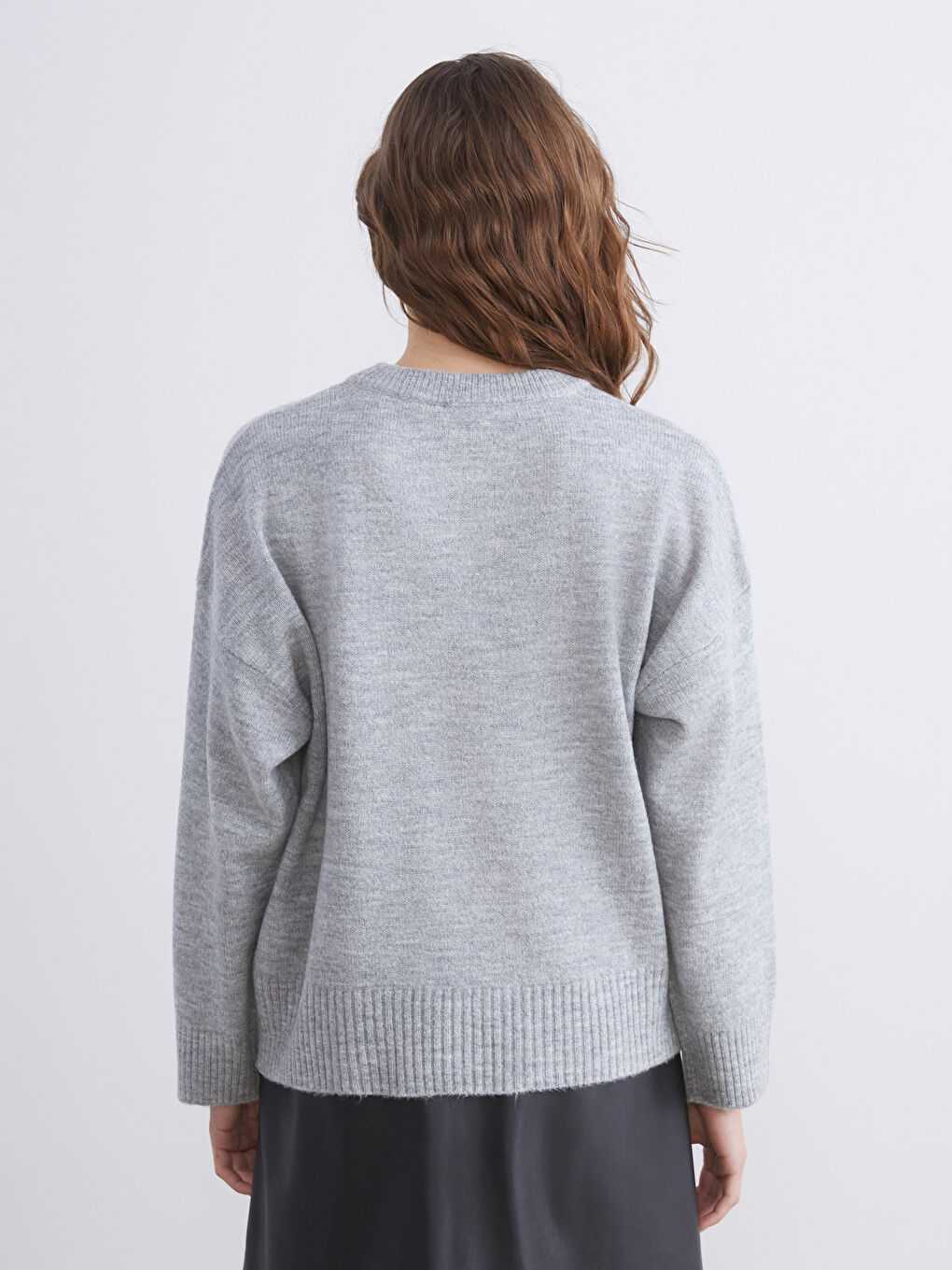 Pull-over en Tricot Oversize pour Femmes à Col Rond-3