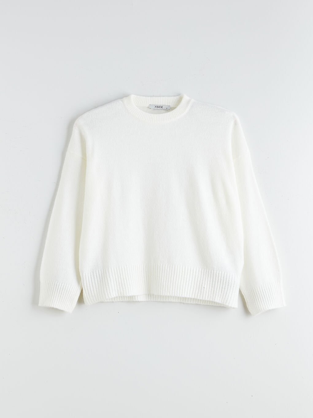 كنزة صوفية تريكو فضفاضة واسعة الحجم بياقة دائرية للنساء-9