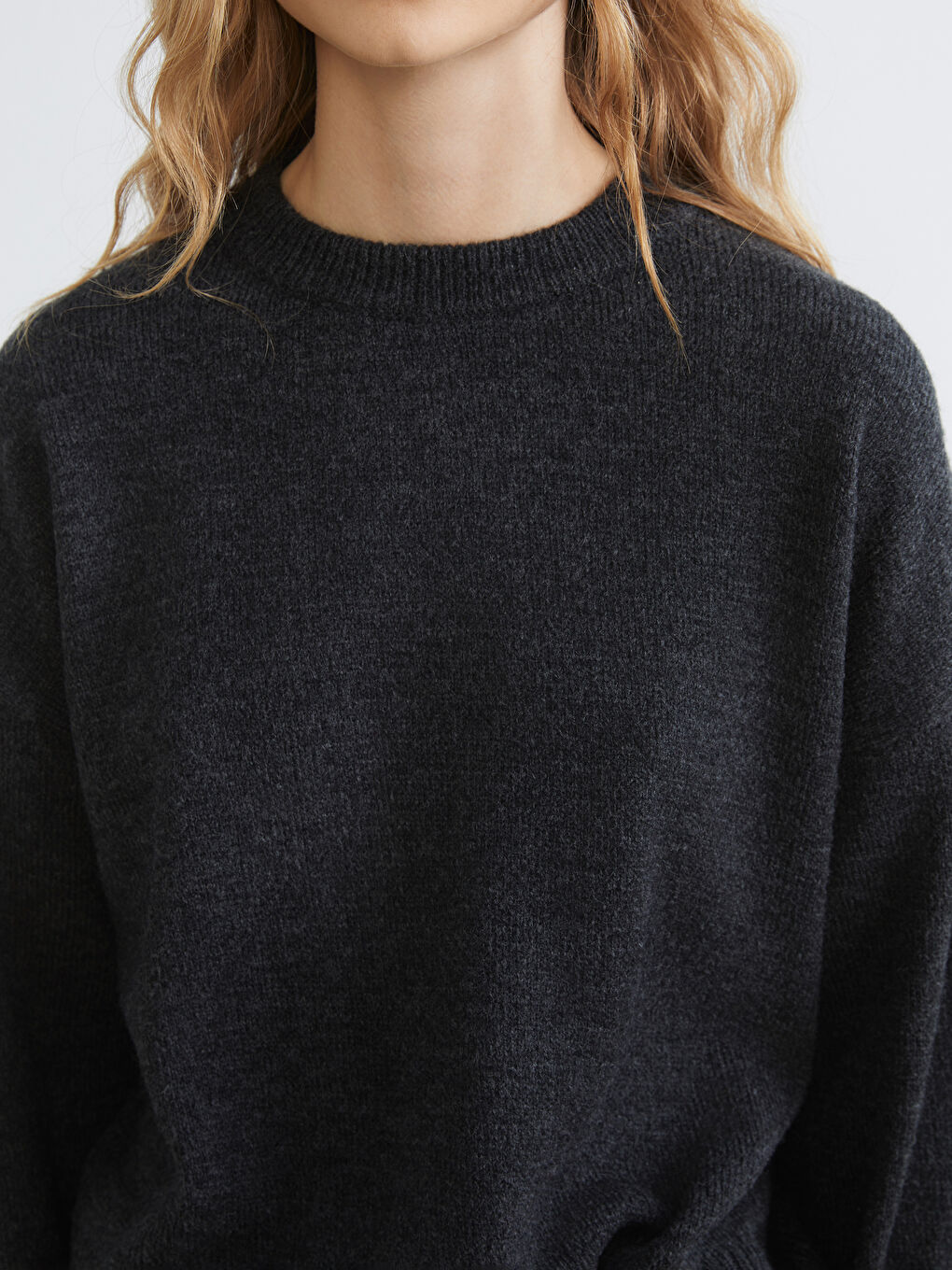 Pull-over en Tricot Oversize pour Femmes à Col Rond-2