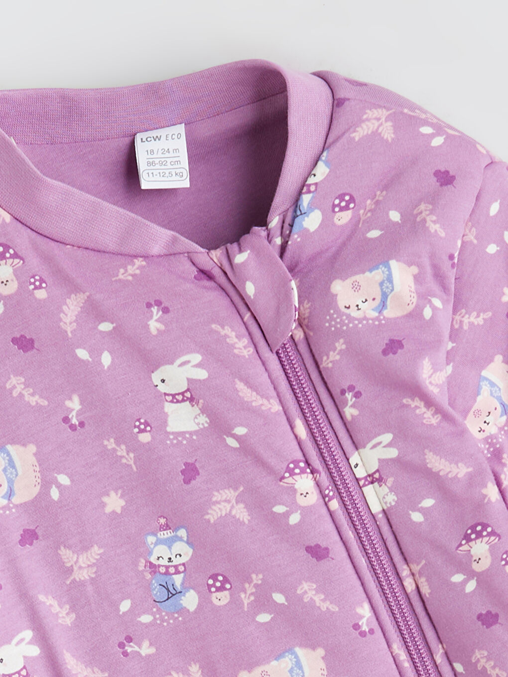 Lila 2.5 Tog Bisiklet Yaka Uzun Kollu Kız Bebek Uyku Tulumu-2