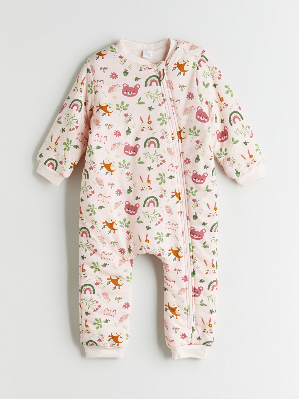 Pembe 2.5 Tog Bisiklet Yaka Uzun Kollu Kız Bebek Uyku Tulumu