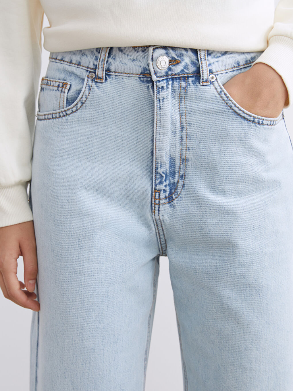 Jean Jambe Large pour Femmes-2