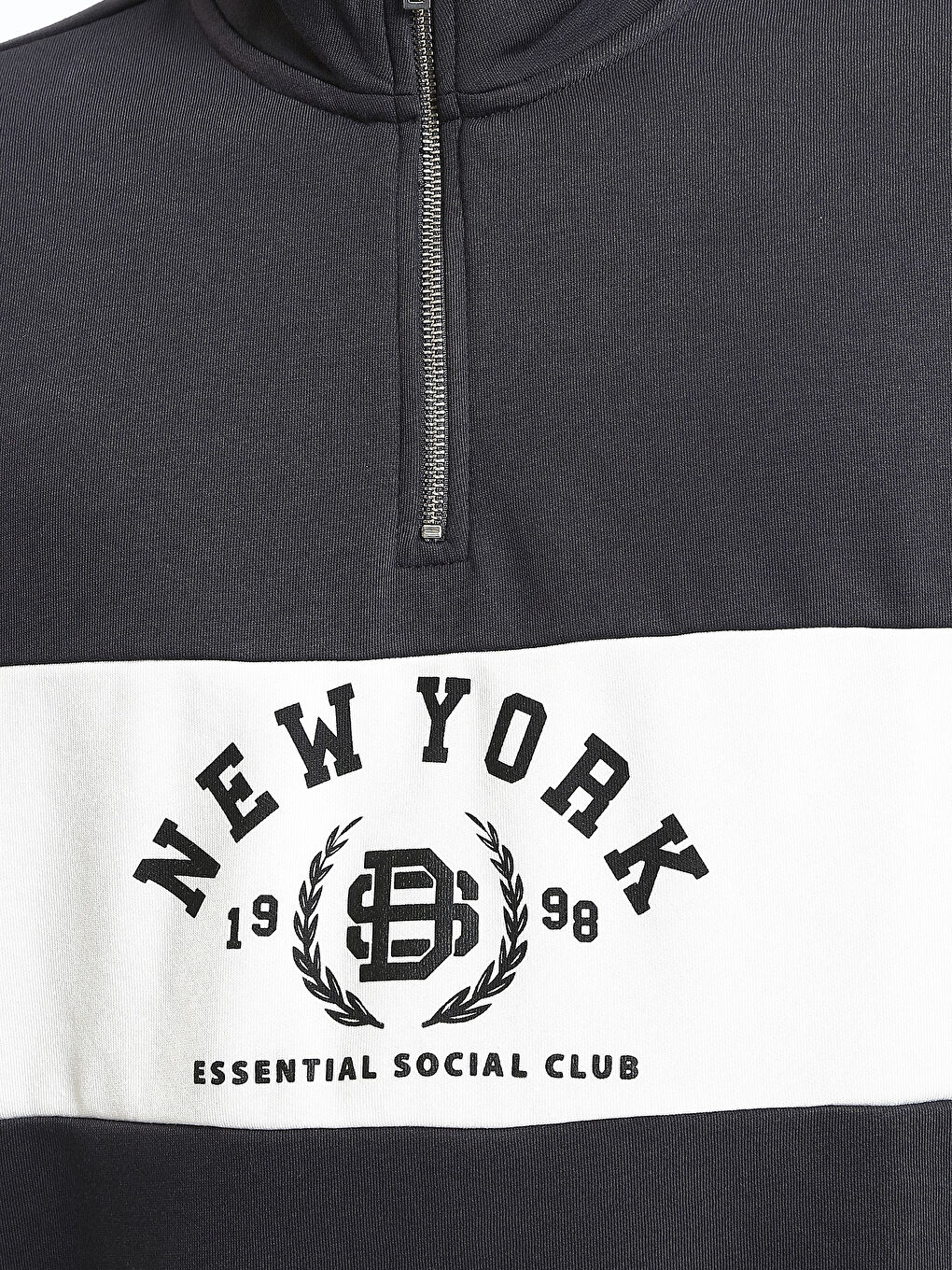 كنزة رياضية مطبوعة بياقة قمعية للرجال-5