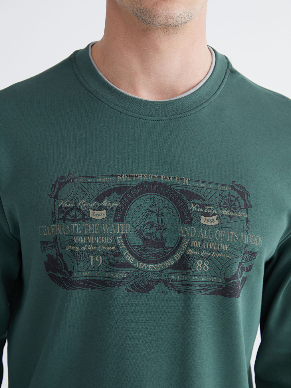 سويتشيرت رجال مطبوع بكول مدور-2