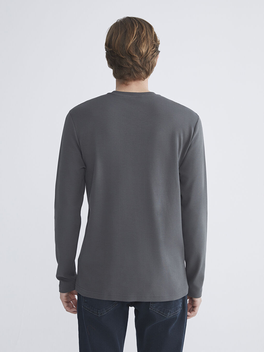 سويت شيرت للرجال مطبوع بياقة دائرية-3