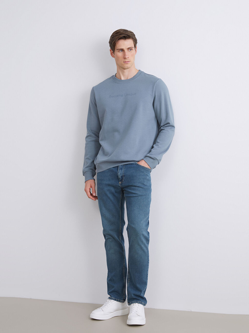 Crew Neck Printed Men's Sweatshirt-1