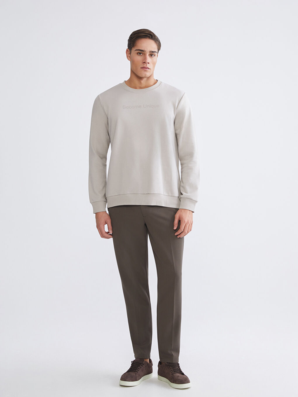 Sweat-shirt Imprimé pour Hommes à Col Rond-1