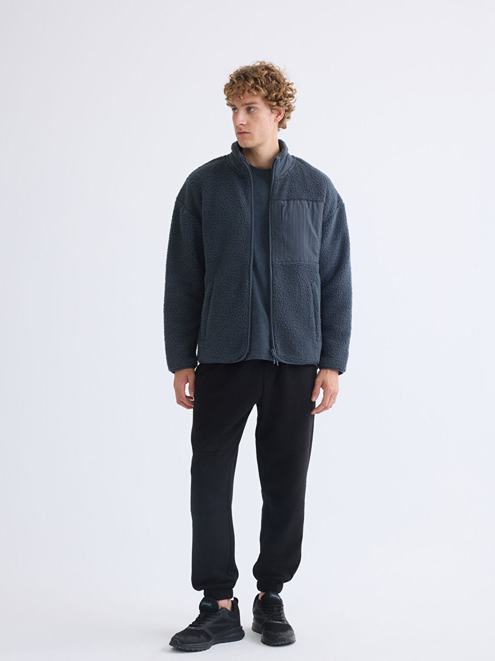 Man GREY Zip-Up Sweatshirt-1