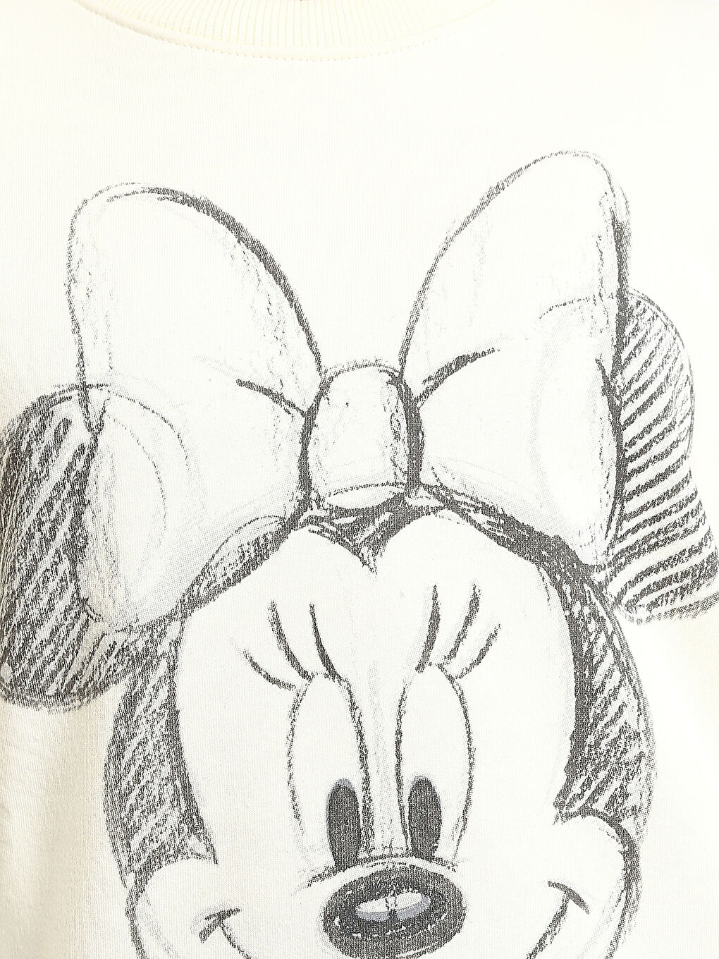 Sweat-shirt Épais Imprimé Minnie Mouse Surdimensionné pour Femmes à Col Rond-2