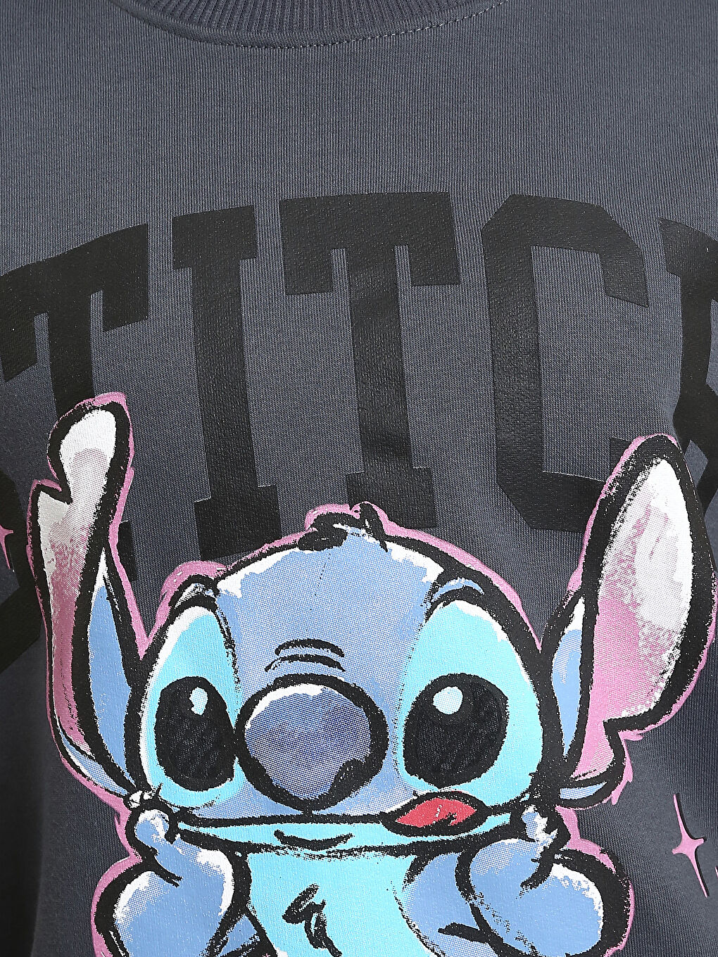 Sweat-shirt Épais Imprimé Lilo & Stitch à Col Rond pour Femmes-2