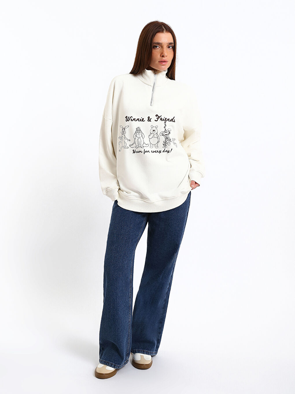 Woman BEIGE Sweatshirt-1