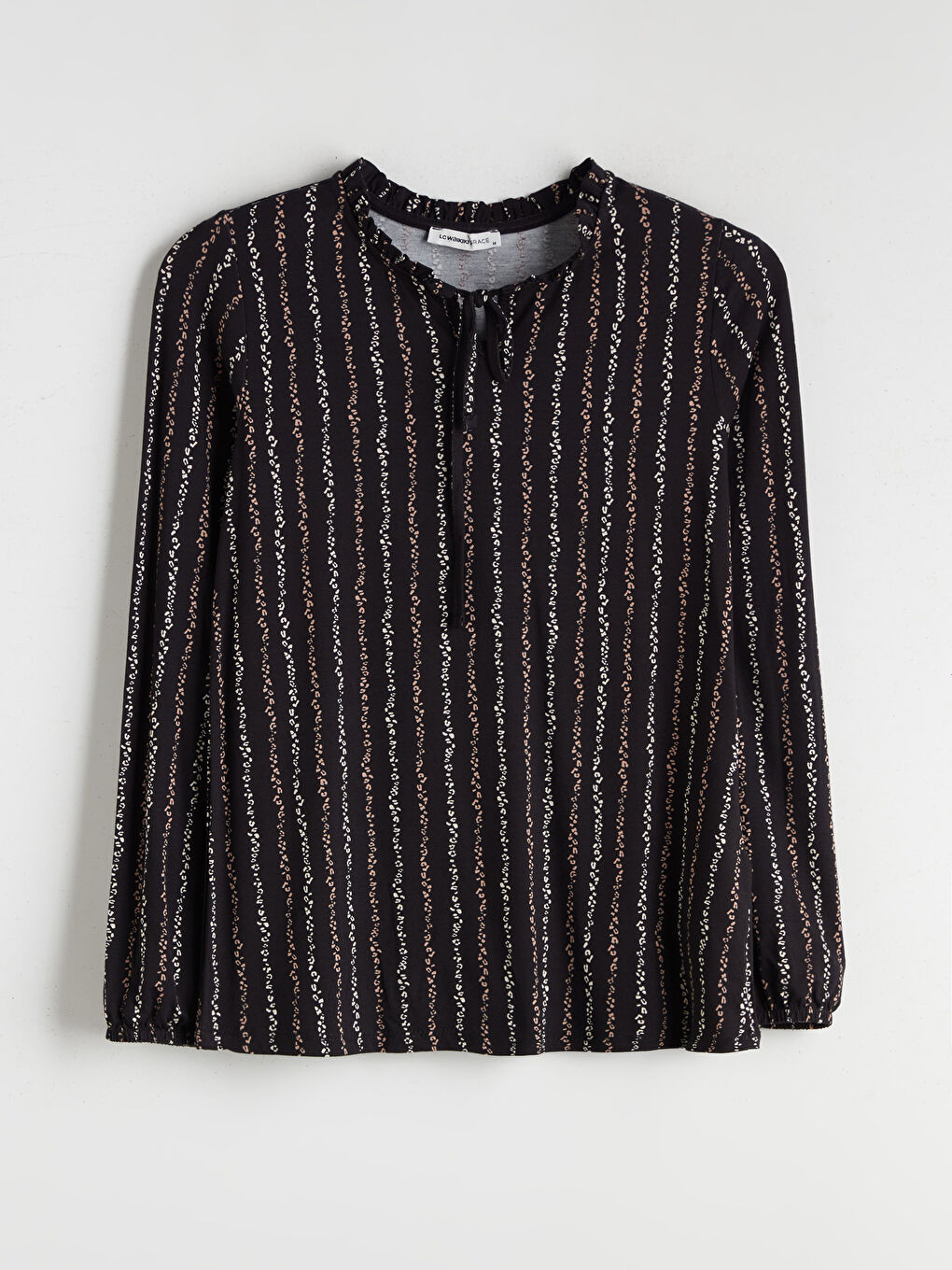 LCW Grace Tie Neck Patterned Blouse -W5G337Z8-LQJ