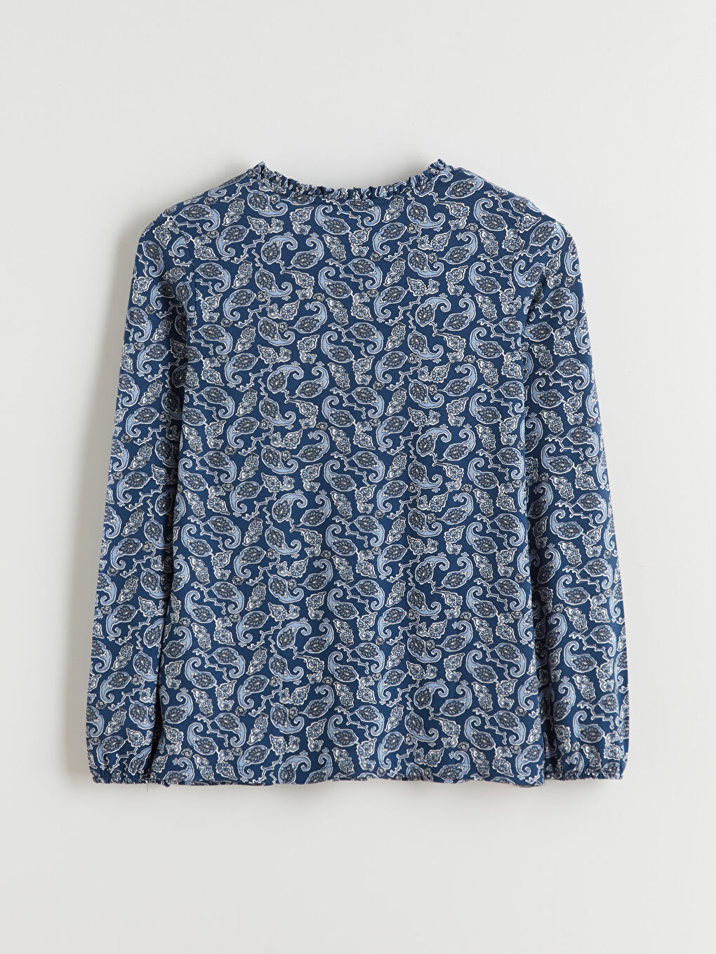 Tie Neck Patterned Blouse-5