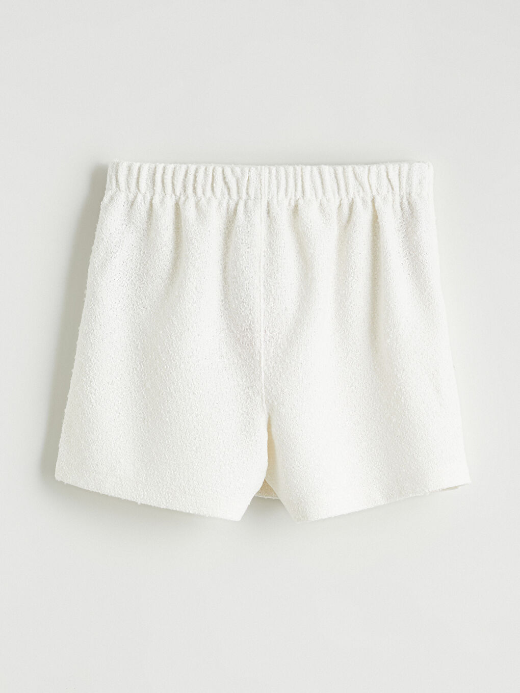Ekru Beli Lastikli Kız Çocuk Tüvit Şort Etek-2