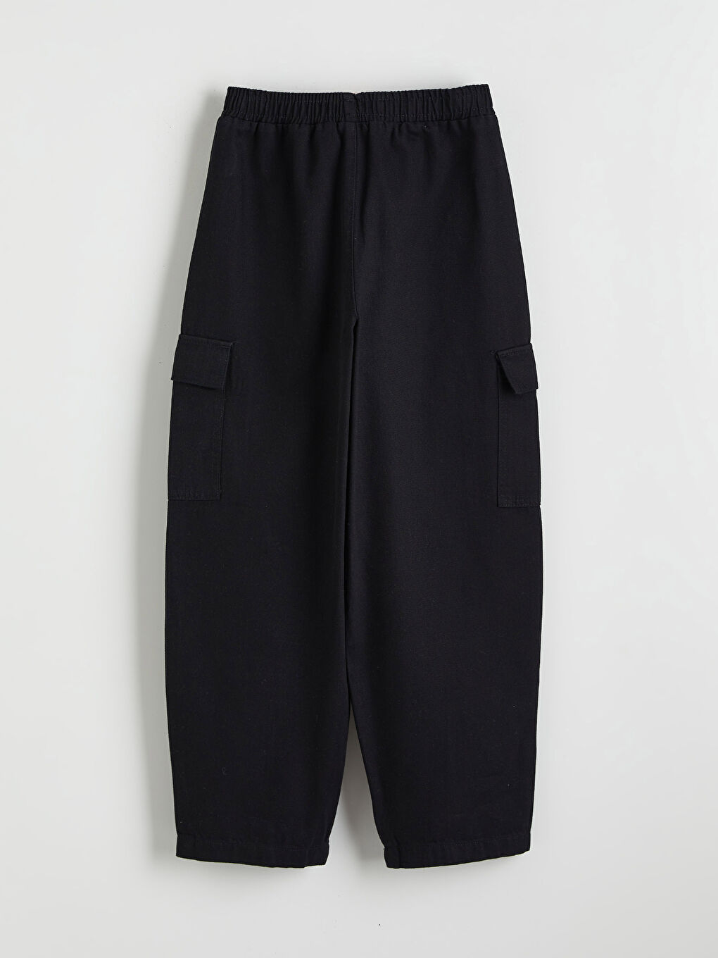 Siyah Beli Lastikli Kız Çocuk Kargo Pantolon-1